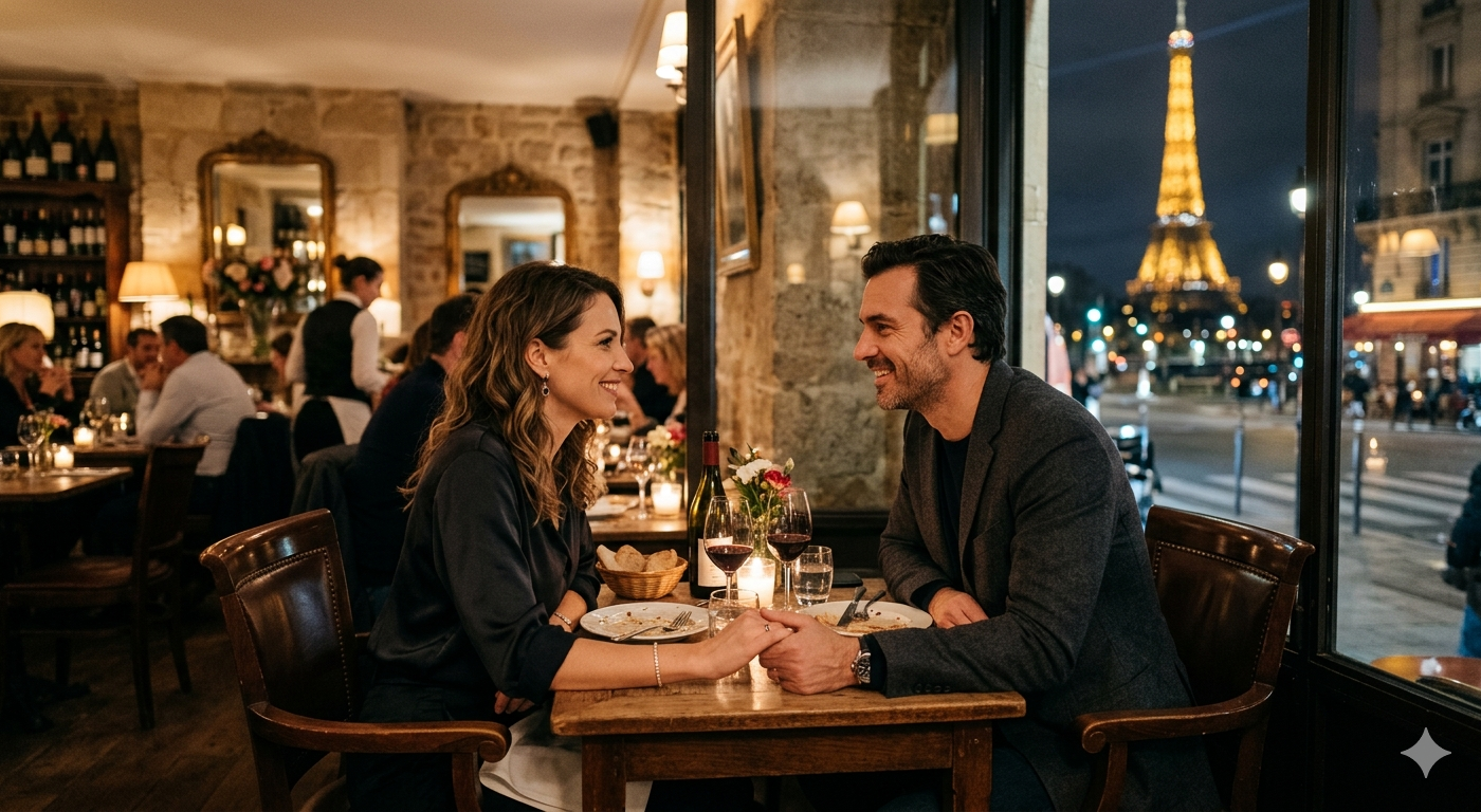 couple diner en tete a tete